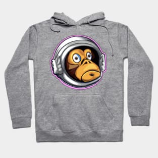 Astraminals Cartoon Monkeynaut Head Pink Hoodie